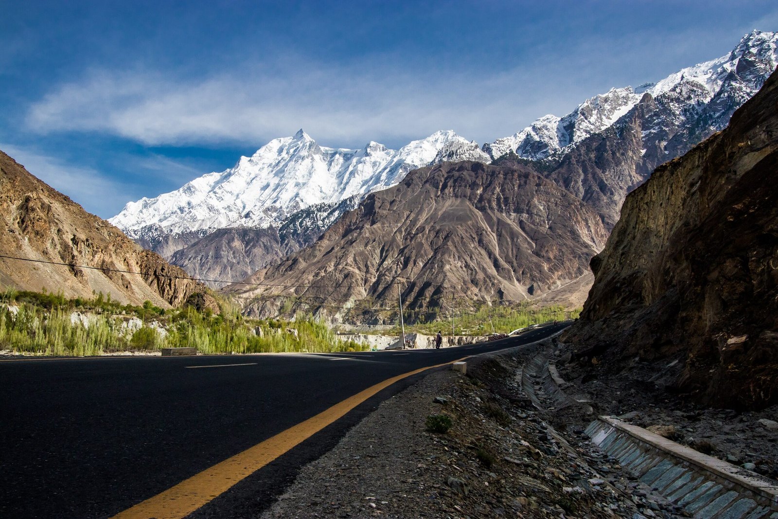A real road through the mountains between Skardu and Hunza, Pakistan